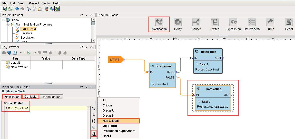 Pipeline - Filter on Alarm Priority - Ignition User Manual 7.8 In Progress